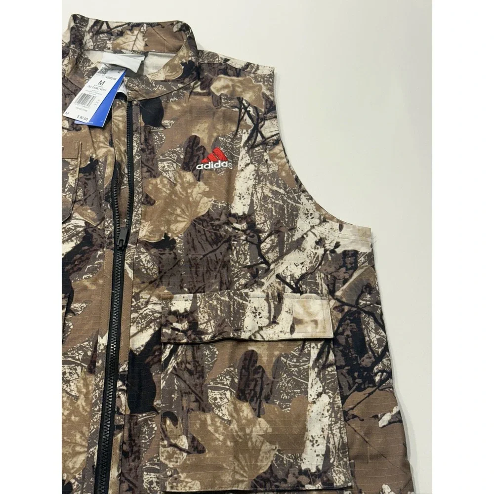 Adidas OG Camo Vest Men's M Brown Camouflage Full Zip Cotton KD6258